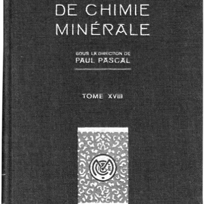 Couverture du "Nouveau traité de chimie minérale" de Paul Pascal